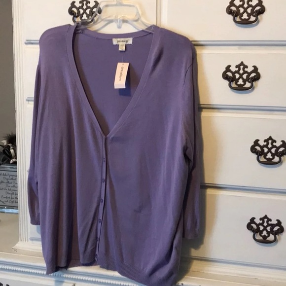 Dress Barn Sweaters - Lightweight V Neck Purple Cardigan